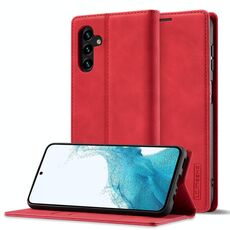Per Samsung Galaxy A56 5G LC.IMEEKE Custodia per telefono in microfibra con forte magnetismo (rosso)