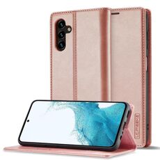 Per Samsung Galaxy A56 5G LC.IMEEKE Custodia per telefono in microfibra con forte magnetismo (oro rosa)