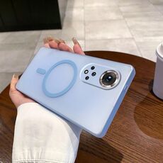 Per Honor 50 Pro Fine Hole Ice Fog MagSafe PC Phone Case (blu trasparente)