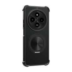 Per Redmi 14C 4G CD Texture 360 ​​gradi supporto girevole MagSafe custodia per telefono (nero)