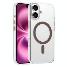 Per iPhone 16 Plus Custodia magnetica per telefono MagSafe in TPU ibrido PC ad alta trasparenza (oro deserto)