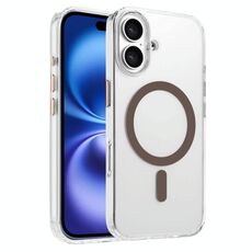 Per iPhone 16 Custodia magnetica per telefono MagSafe in TPU ibrido PC ad alta trasparenza (oro deserto)