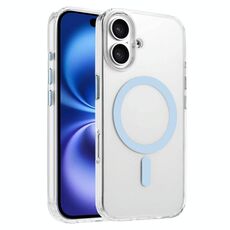 Per iPhone 16 Custodia magnetica per telefono MagSafe in TPU ibrido PC ad alta trasparenza (blu cielo)