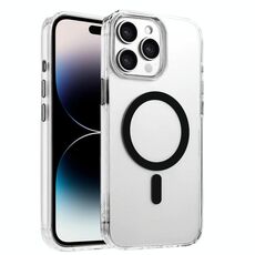 Per iPhone 14 Pro Custodia magnetica per telefono MagSafe in TPU ibrido PC ad alta trasparenza (nero)