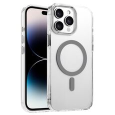 Per iPhone 14 Pro Custodia magnetica per telefono MagSafe in TPU ibrido PC ad alta trasparenza (grigio)