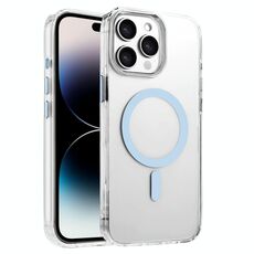 Per iPhone 14 Pro Custodia magnetica per telefono MagSafe in TPU ibrido PC ad alta trasparenza (blu cielo)