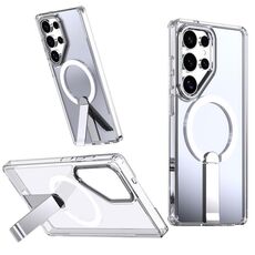 Per Samsung Galaxy S22 Ultra 5G Star Shine Series TPU + PC MagSafe Custodia per telefono con supporto pieghevole (trasparente)
