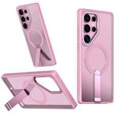 Per Samsung Galaxy S22 Ultra 5G Star Shine Series TPU + PC MagSafe Custodia per telefono con supporto pieghevole (rosa)