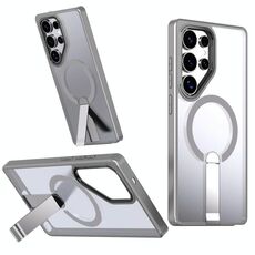 Per Samsung Galaxy S22 Ultra 5G Star Shine Series TPU + PC MagSafe Custodia per telefono con supporto pieghevole (grigio)