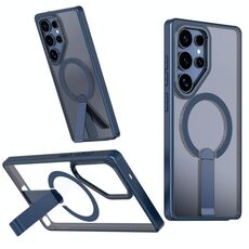 Per Samsung Galaxy S22 Ultra 5G Star Shine Series TPU + PC MagSafe Custodia per telefono con supporto pieghevole (blu navy)