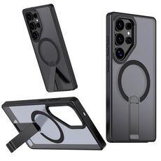 Per Samsung Galaxy S22 Ultra 5G Star Shine Series TPU + PC MagSafe Custodia per telefono con supporto pieghevole (nero)