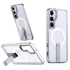 Per Samsung Galaxy S23 FE 5G Star Shine Series TPU + PC MagSafe Custodia per telefono con supporto pieghevole (trasparente)
