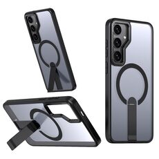Per Samsung Galaxy S23 FE 5G Star Shine Series TPU + PC MagSafe Custodia per telefono con supporto pieghevole (nero)