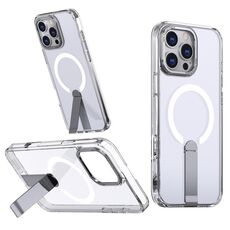 Per iPhone 16 Pro Max Star Shine Series TPU + PC MagSafe Custodia per telefono con supporto pieghevole (trasparente)