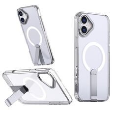 Per iPhone 16 Plus Star Shine Series TPU + PC MagSafe Custodia per telefono con supporto pieghevole (trasparente)