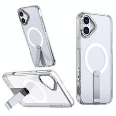 Per iPhone 16 Star Shine Series TPU + PC MagSafe Custodia per telefono con supporto pieghevole (trasparente)