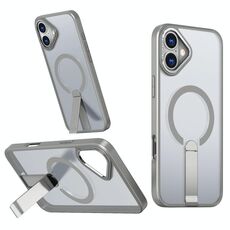 Per iPhone 16 Star Shine Series TPU + PC MagSafe Custodia per telefono con supporto pieghevole (grigio)