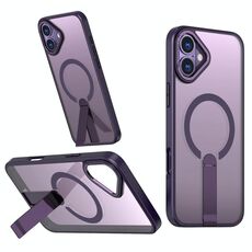 Per iPhone 16 Star Shine Series TPU + PC MagSafe Custodia per telefono con supporto pieghevole (viola)