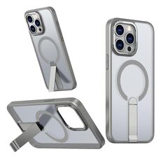 Per iPhone 15 Pro Max Star Shine Series TPU + PC MagSafe Custodia per telefono con supporto pieghevole (grigio)