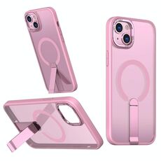 Per iPhone 15 Plus Star Shine Series TPU + PC MagSafe Custodia per telefono con supporto pieghevole (rosa)