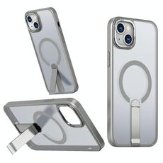 Per iPhone 15 Plus Star Shine Series TPU + PC MagSafe Custodia per telefono con supporto pieghevole (grigio)