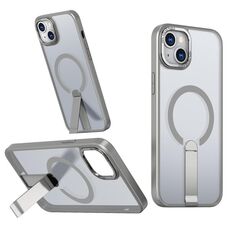 Per iPhone 15 Star Shine Series TPU + PC MagSafe Custodia per telefono con supporto pieghevole (grigio)