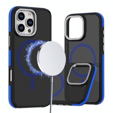 Per iPhone 16 Pro Max Custodia per telefono MagSafe Dual-Color Skin Feel (Nero Blu)