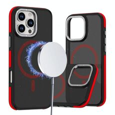 Per iPhone 16 Pro Max Custodia per telefono MagSafe Dual-Color Skin Feel (Nero Rosso)