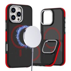 Per iPhone 16 Pro Custodia per telefono MagSafe Dual-Color Skin Feel (Nero Rosso)