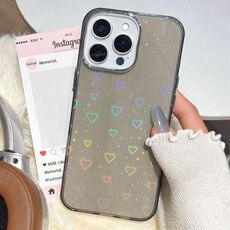 Per iPhone 14 Pro 3D Heart IMD Hybrid TPU Custodia per telefono (nero)