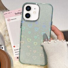 Per iPhone 12 / 12 Pro Custodia per telefono in TPU ibrido IMD 3D Heart (blu)