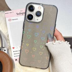 Per iPhone 11 Pro Max 3D Heart IMD Hybrid TPU Custodia per telefono (nero)