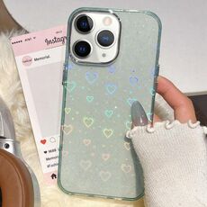 Per iPhone 11 Pro Max 3D Heart IMD Hybrid TPU Custodia per telefono (blu)