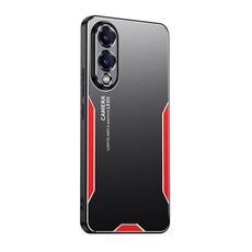 Per Samsung Galaxy S25 Edge 5G Blade Series TPU Hybrid Metal Phone Case (Rosso)