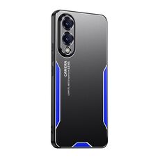 Per Samsung Galaxy S25 Edge 5G Blade Series TPU Hybrid Metal Phone Case (Blu)