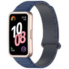 Per Huawei Watch Band 10/10 NFC Cinturino magnetico in silicone a forma di I (blu grigio)