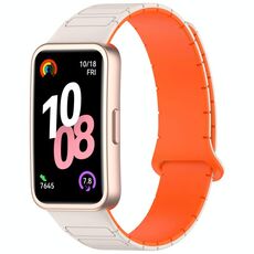 Per Huawei Watch Band 10/10 NFC Cinturino magnetico in silicone a forma di I (arancione chiaro)