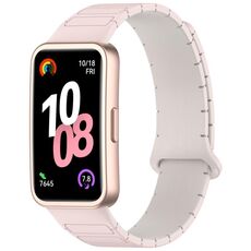 Per Huawei Watch Band 10/10 NFC Cinturino magnetico in silicone a forma di I (Rosa Starlight)