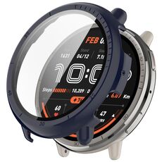 Per Amazfit Active 2 A2437 Custodia protettiva per orologio PC integrata con pellicola temperata (blu inchiostro)