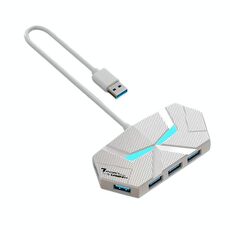Hub USB 2.0 7 in 1 Splitter con luce ambientale colorata Docking Station di tipo C Adattatore multiporta per laptop, specifiche: 1,2 m (bianco)