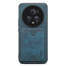 Per Honor Magic5 Ultimate Denior PU Cover posteriore Custodia per telefono con slot per schede (blu)