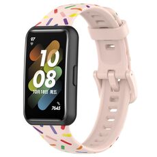 Per Huawei Band 7 Sports Rainbow Dots Cinturino in silicone (rosa chiaro)
