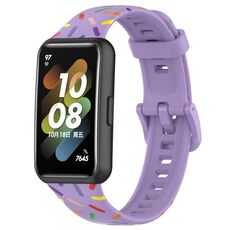 Per Huawei Band 7 Sports Rainbow Dots Cinturino in silicone (viola)