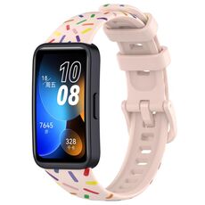 Per Huawei Band 8 Sports Rainbow Dots Cinturino in silicone (rosa chiaro)