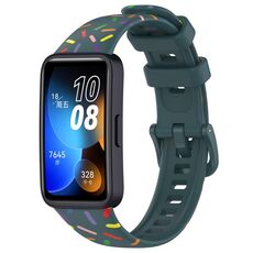Per Huawei Band 8 Sports Rainbow Dots Cinturino in silicone (verde scuro)