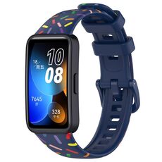 Per Huawei Band 8 Sports Rainbow Dots Cinturino in silicone (blu notte)