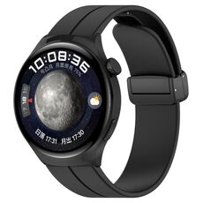 Cinturino in silicone con fibbia pieghevole per Huawei Watch 4 / Watch 4 Pro (nero)