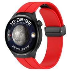 Per Huawei Watch 4 / Watch 4 Pro Cinturino in silicone con fibbia pieghevole (rosso)