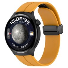 Per Huawei Watch 4 / Watch 4 Pro Cinturino in silicone con fibbia pieghevole (giallo)
