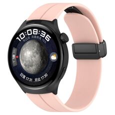 Per Huawei Watch 4 / Watch 4 Pro Cinturino in silicone con fibbia pieghevole (rosa chiaro)
